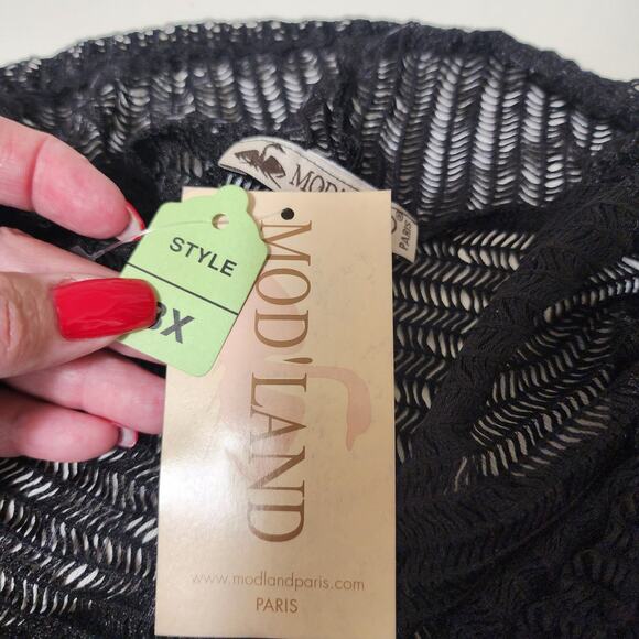 Mod Land Cardigan Women 3X Open knit kimono business casual Holiday Herringbone - Picture 7 of 7